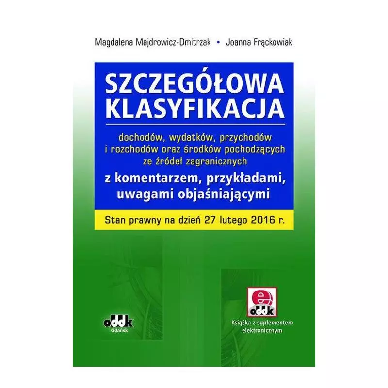 SZCZEGÓŁOWA KLASYFIKACJA DOCHODÓW WYDATKÓW PRZYCHODÓW I ROZCHODÓW ORAZ ŚRODKÓW POCHODZĄCYCH ZE ŹRÓDEŁ ZAGRANICZNY...