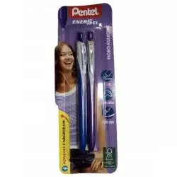 PIÓRO KULKOWE ENERGEL FILOETOWY + NIEBIESKI 2 SZTUKI PENTEL - Pentel