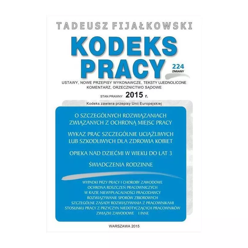 KODEKS PRACY 2015 Tadeusz Fijałkowski - WGP