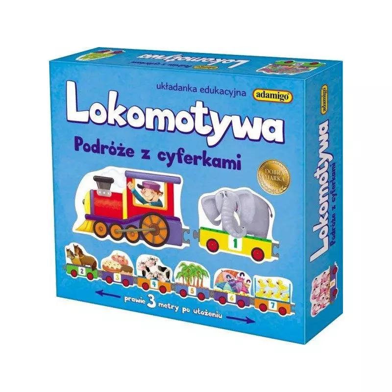 LOKOMOTYWA PODRÓŻE Z CYFERKAMI PUZZLE 21 ELEMENTÓW 3+ - Adamigo