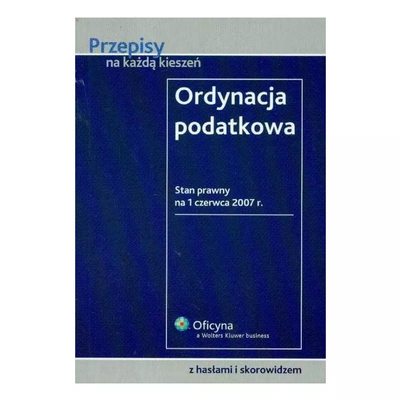 ORDYNACJA PODATKOWA - Wolters Kluwer