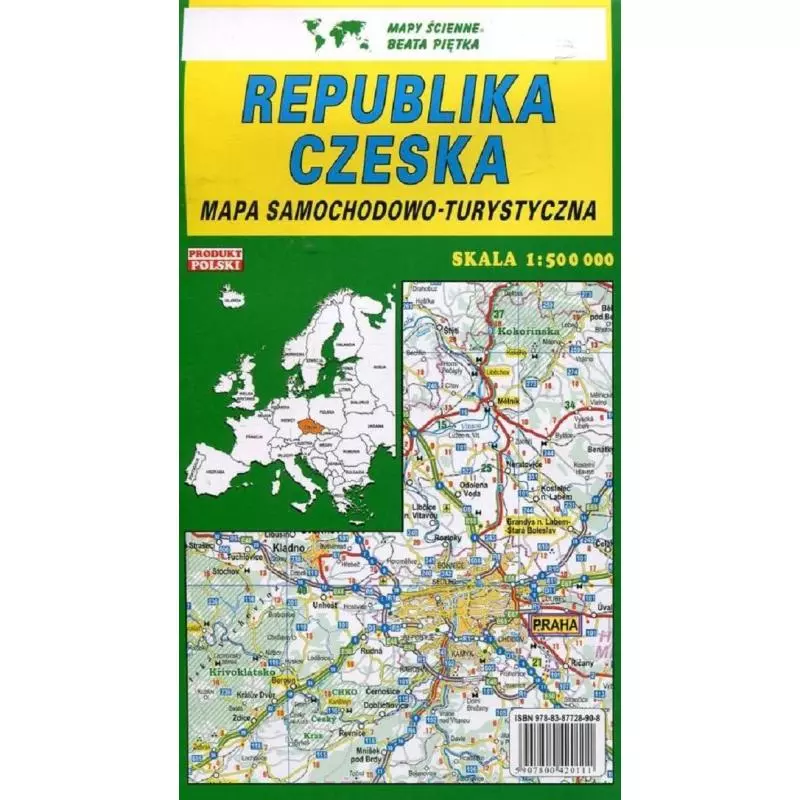 REPUBLIKA CZESKA MAPA SAMOCHODOWO-TURYSTYCZNA 1:500 000 - Piętka
