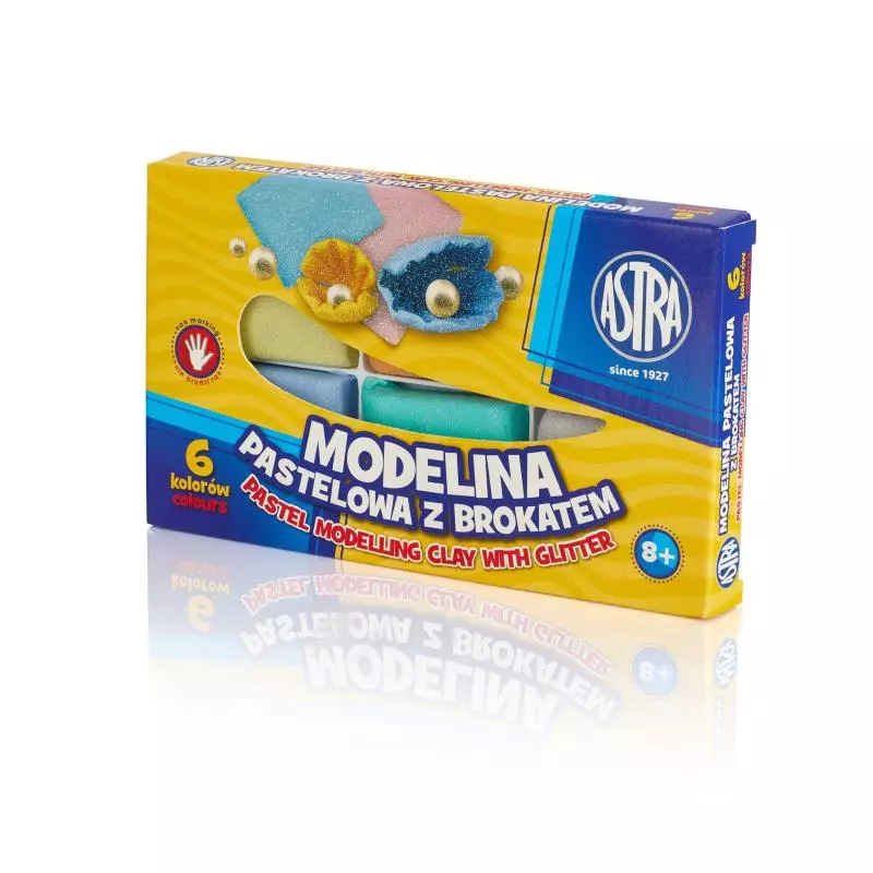 MODELINA ASTRA PASTELOWA Z BROKATEM 6 KOLORÓW 8+ - Astra MODELINA ASTRA PASTELOWA Z BROKATEM 6 KOLORÓW 8+ - Astra
