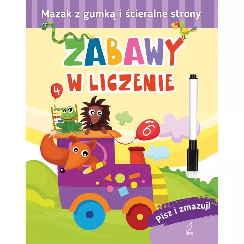 ZABAWY W LICZENIE PISZ I ZMAZUJ + PISAK - Wilga