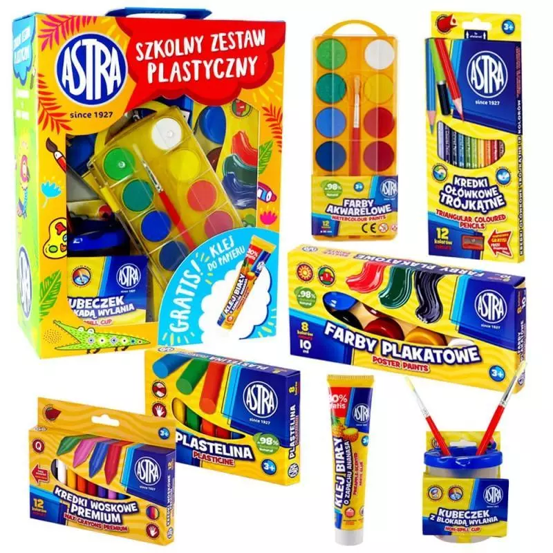 SZKOLNY ZESTAW PLASTYCZNY 9-ELEMENTOWY ASTRA - Astra