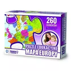 MAPA EUROPY PUZZLE EDUKACYJNE 260 ELEMENTÓW 5+ - Głowała