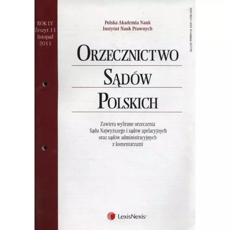 ORZECZNICTWO POLSKICH SĄDÓW 11/2011 - LexisNexis