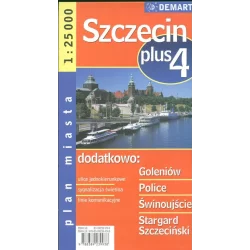 SZCZECIN, GOLENIÓW, POLICE, ŚWINOUJŚCIE, STARGARD SZCZECIŃSKI PLAN MIASTA 1 : 25 000 - Demart