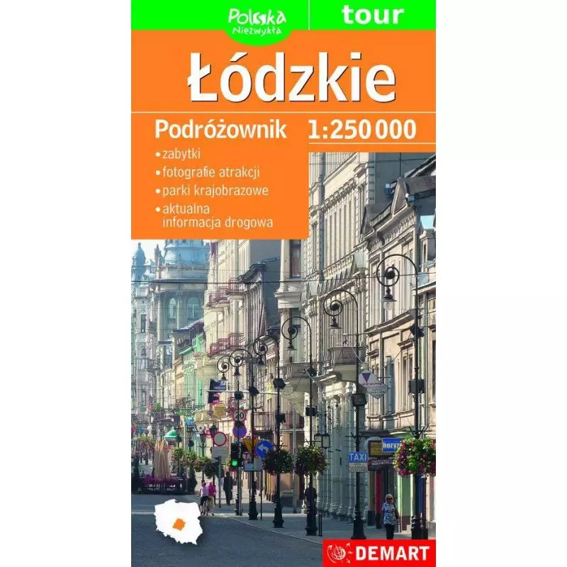 ŁÓDZKIE MAPA TURYSTYCZNA PODRÓŻOWNIK 1:250 000 - Demart