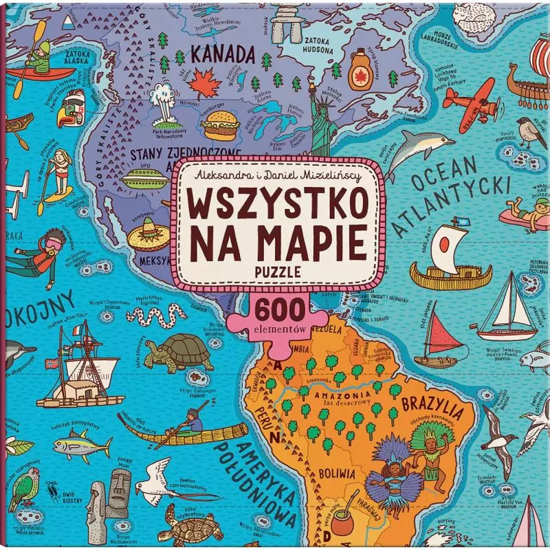 PUZZLE WSZYSTKO NA MAPIE PUZZLE 600 ELEMENTÓW 8+ II GATUNEK - Dwie Siostry