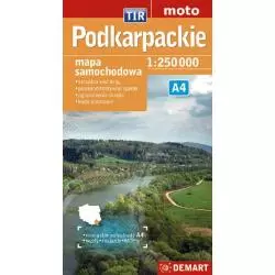 PODKARPACKIE A4 MAPA SAMOCHODOWA 1:250 000 - Demart