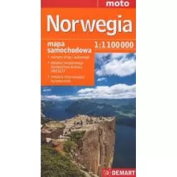 NORWEGIA MAPA SAMOCHODOWA 1:1 100 000 MOTO - Demart