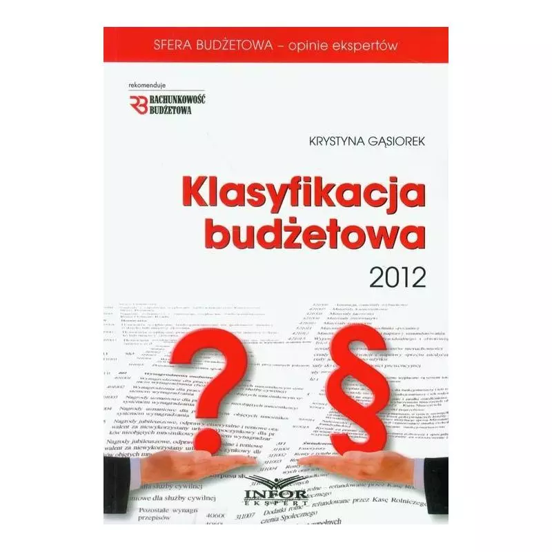 KLASYFIKACJA BUDŻETOWA 2012 Z PŁYTĄ CD Krystyna Gąsiorek - Infor