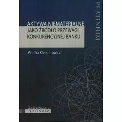 AKTYWA NIEMATERIALNE JAKO ŹRÓDŁO PRZEWAGI KONKURENCYJNEJ BANKU Monika Klimontowicz - CEDEWU