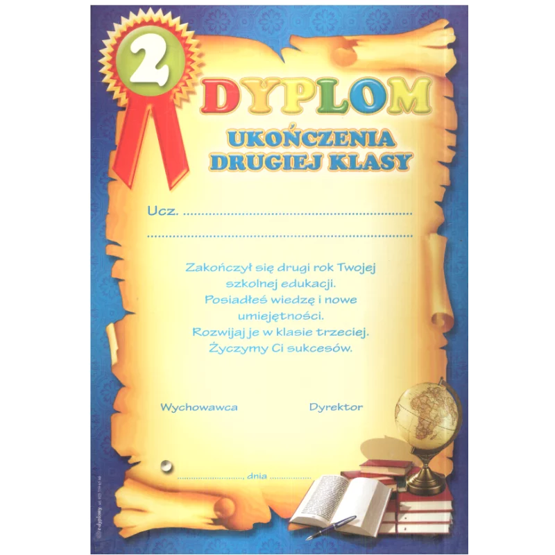 DYPLOM UKOŃCZENIA DRUGIEJ KLASY A4 - Panon