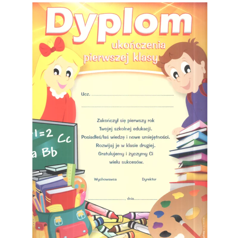 DYPLOM UKOŃCZENIA PIERWSZEJ KLASY A4 - Panon