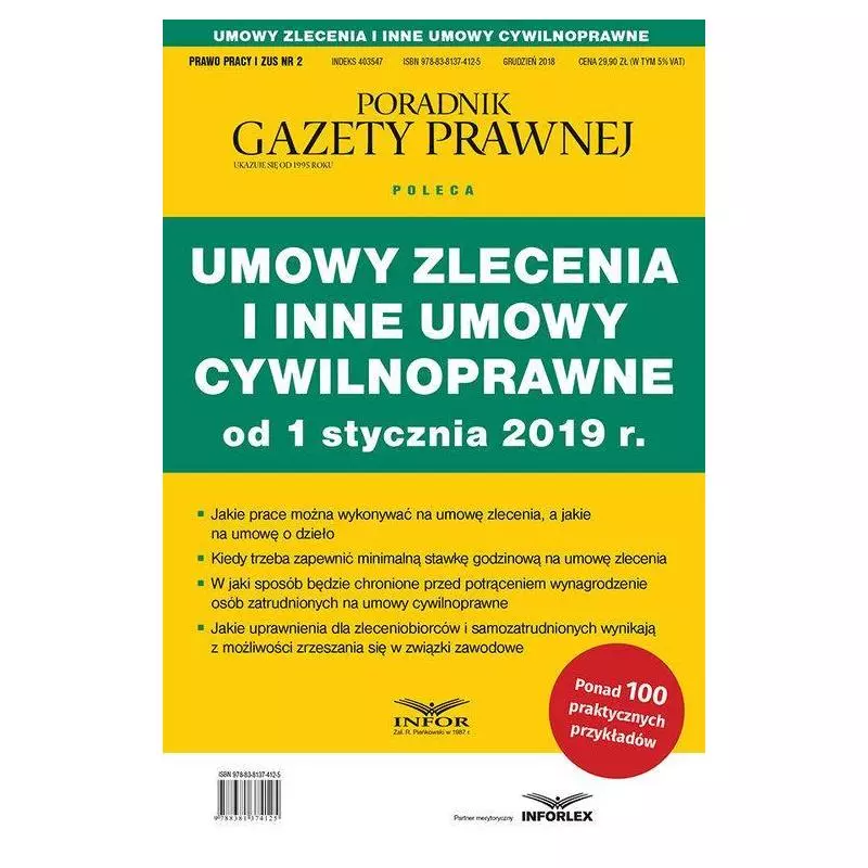 UMOWY ZLECENIA I INNE UMOWY CYWILNOPRAWNE OD 1 STYCZNIA 2019 PRAWO PRACY I ZUS 2/2018 - Infor