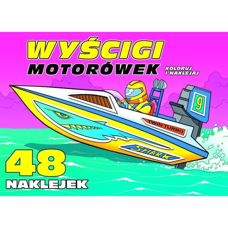 WYŚCIGI MOTORÓWEK KOLORUJ I NAKLEJAJ - Olesiejuk