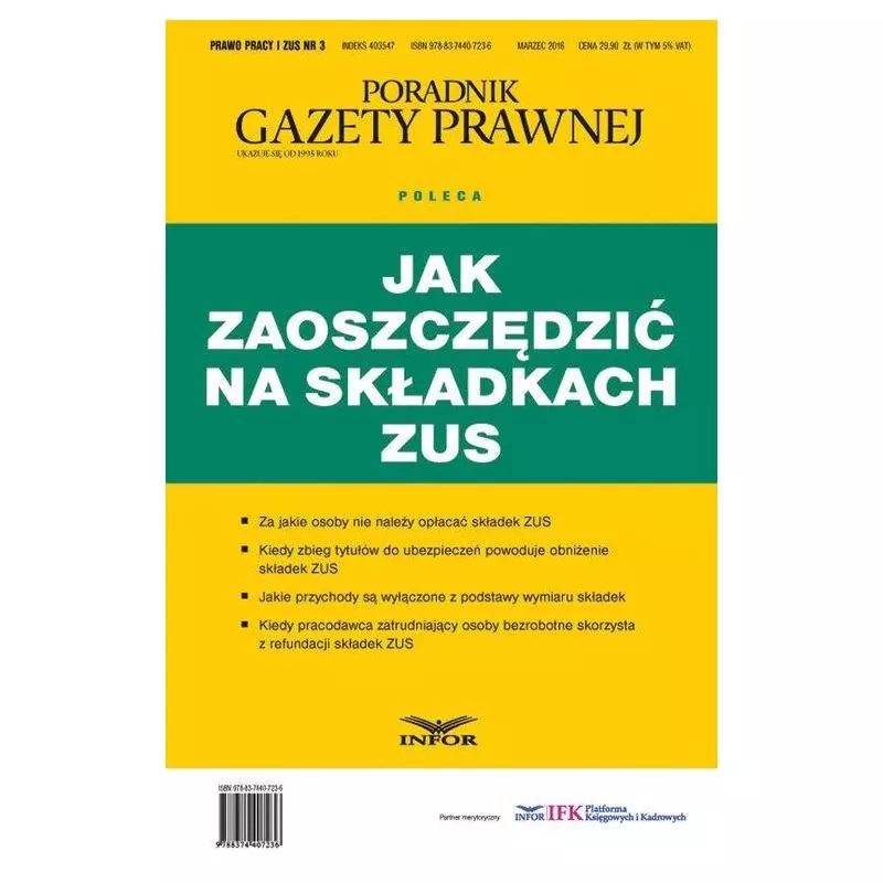 JAK ZAOSZCZEDZIĆ NA SKŁADKACH ZUS - Infor