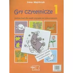 GRY CZYTELNICZE 1 ZESTAW KART DO NAUKI CZYTANIA ZE ZROZUMIENIEM Irena Majchrzak - MAC Edukacja