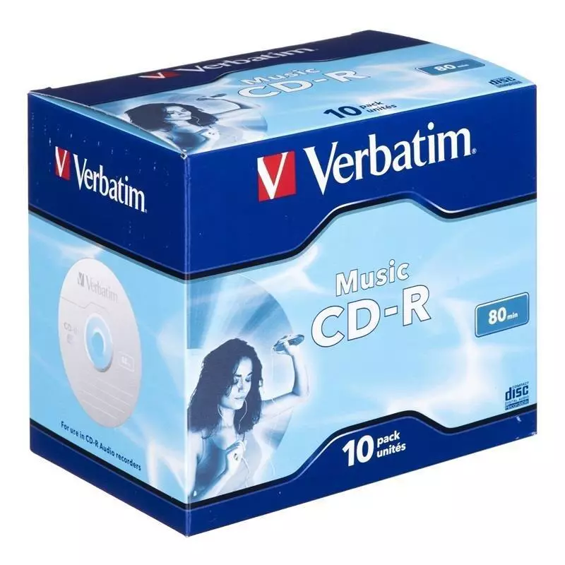 PŁYTY CD-R VERBATIM AUDIO 700 MB, 16X, 10 SZT. JEWEL CASE - Verbatim