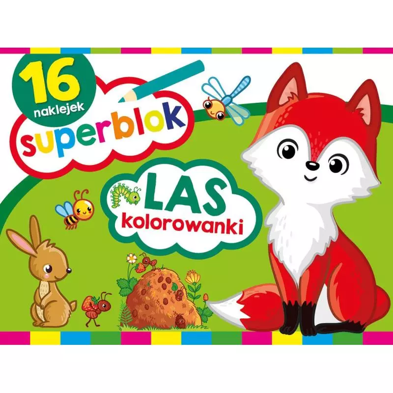 SUPERBLOK LAS KOLOROWANKI 16 NAKLEJEK - Olesiejuk