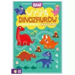 WYSPA DINOZAURÓW ŁAMIGŁÓWKI I NAKLEJKI 4+ - Zielona Sowa