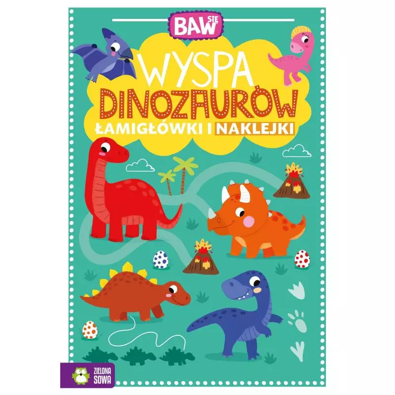 WYSPA DINOZAURÓW ŁAMIGŁÓWKI I NAKLEJKI 4+ - Zielona Sowa WYSPA DINOZAURÓW ŁAMIGŁÓWKI I NAKLEJKI 4+ - Zielona Sowa