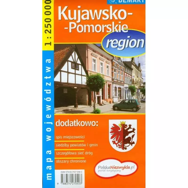 KUJAWSKO-POMORSKIE MAPA WOJEWÓDZTWA 1:250 000 REGION - Demart