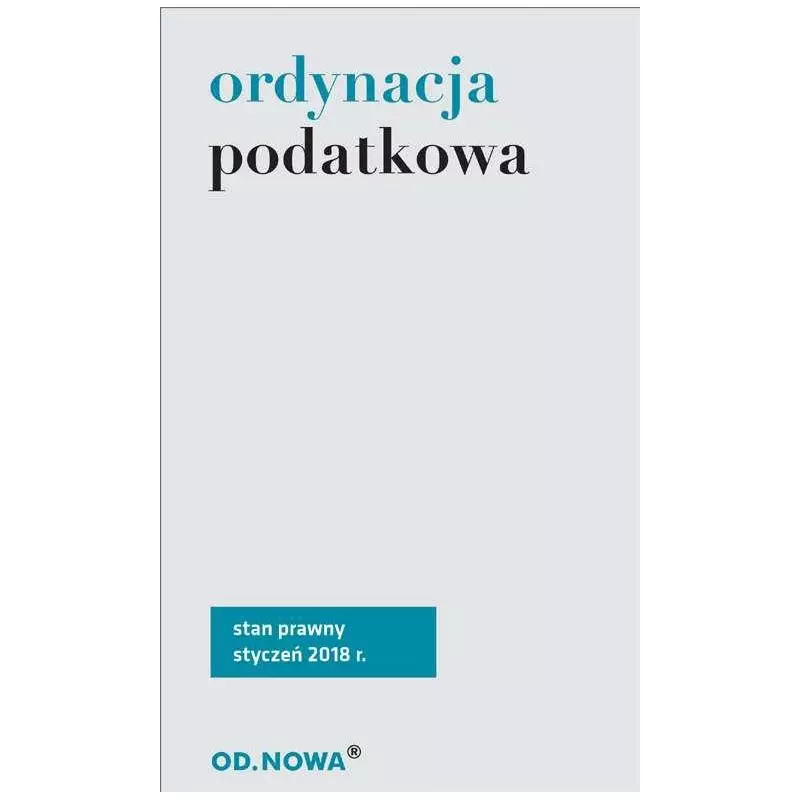 ORDYNACJA PODATKOWA - od.nowa