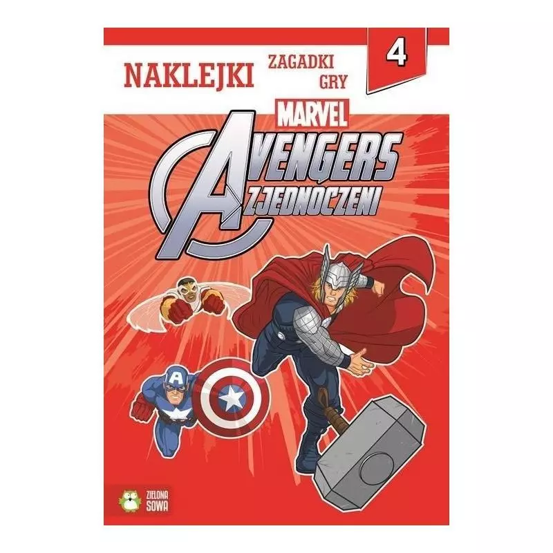 MARVEL AVENGERS NAKLEJKI ZABAWY GRY 4 - Zielona Sowa