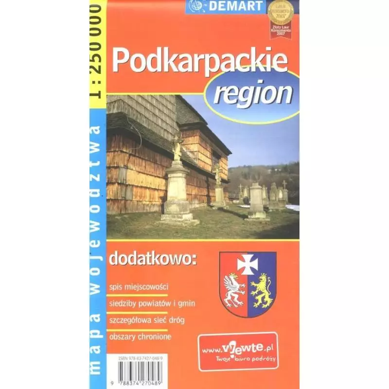 PODKARPACKIE SAMOCHODOWA MAPA WOJEWÓDZTWA 1:250 000 - Demart