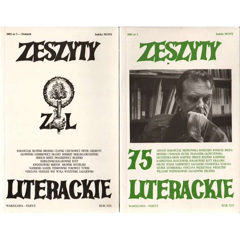 ZESZYTY LITERACKIE 75 3/2001 + DODATEK - Agora