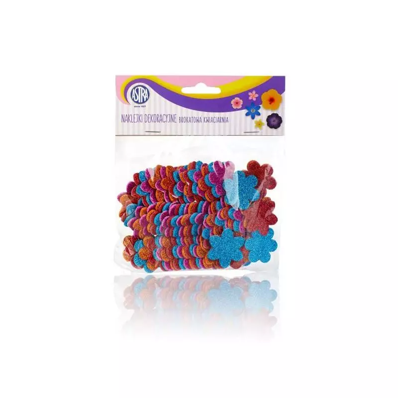 NAKLEJKI SAMOPRZYLEPNE NA PIANCE BROKATOWE KWIATY ASTRA - Astra