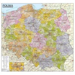 POLSKA MAPA ŚCIENNA ADMINISTRACYJNO-SAMOCHODOWA 1:570 000 - ExpressMap