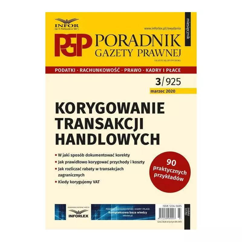 KORYGOWANIE TRANSAKCJI HANDLOWYCH PORADNIK GAZETY PRAWNEJ 3/2020 - Infor