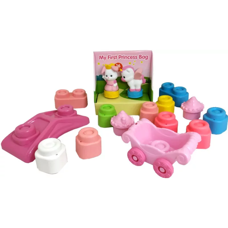 MIĘKKIE KLOCKI DLA DZIEWCZYNKI + FIGURKI 6M+ - Clementoni