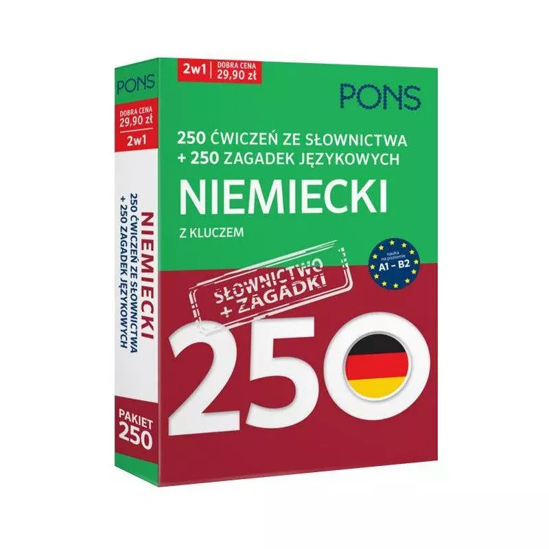 NIEMIECKI Z KLUCZEM 250 ĆWICZEŃ ZE SŁOWNICTWA + 250 ZAGADEK JĘZYKOWYCH - LektorKlett