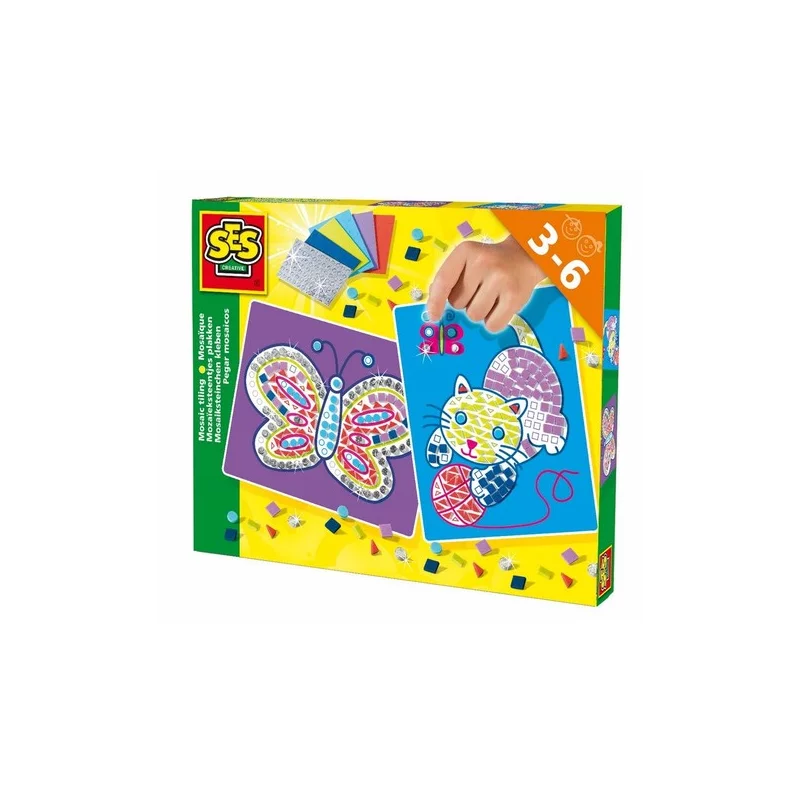 MOTYLEK MOZAIKA DLA MALUCHA ZESTAW KREATYWNY 3+ - SES Creative