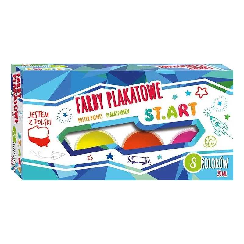 FARBY PLAKATOWE 8 KOLORÓW 20 ML - Starpak