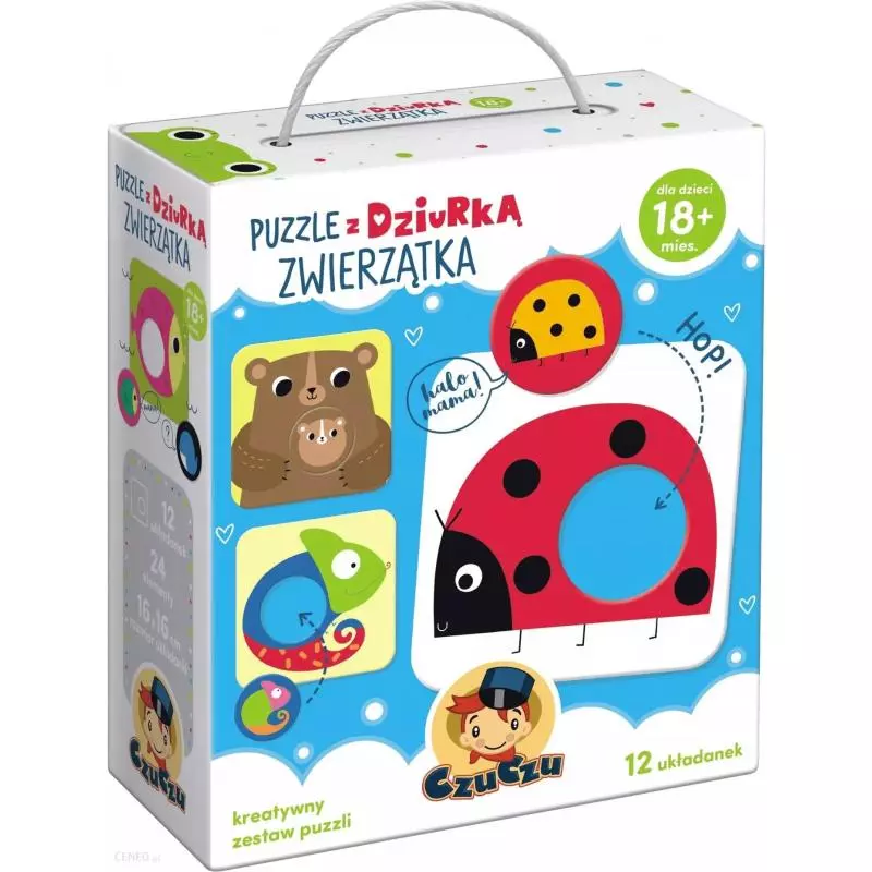 ZWIERZĄTKA 24 PUZZLE Z DZIURKĄ CZUCZU 18M+ - Bright Junior Media