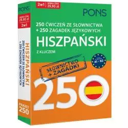 HISZPAŃSKI Z KLUCZEM 250 ĆWICZEŃ ZE SŁOWNICTWA + 250 ZAGADEK JĘZYKOWYCH - LektorKlett