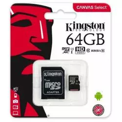 KARTA PAMIĘCI 64 GB + ADAPTER KINGSTON CANVAS SELECT MICROSDXC - Kingston