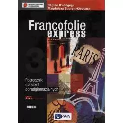 FRANCOFOLIE EXPRESS 3 PODRĘCZNIK Z PŁYTĄ CD Magdalena Supryn-Klepcarz, Regine Boutegege - PWN