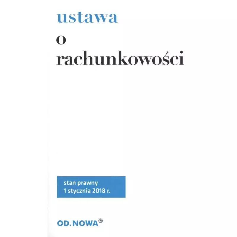 USTAWA O RACHUNKOWOŚCI Anna Prus - od.nowa