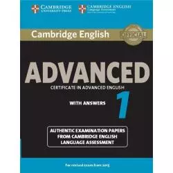 ADVANCED 1 AUTHENTIC EXAMINATION PAPERS WITH ANSWERS - Cambridge University Press