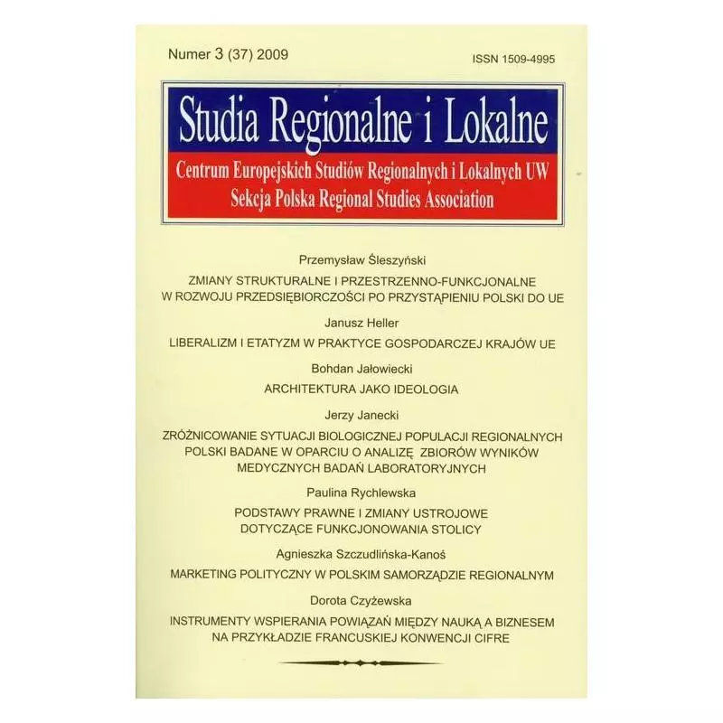 STUDIA REGIONALNE I LOKALNE (37) 2009 - Scholar