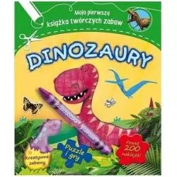 DINOZAURY MOJA PIERWSZA KSIĄŻKA TWÓRCZYCH ZABAW PUZZLE GRY NAKLEJKI - Muza