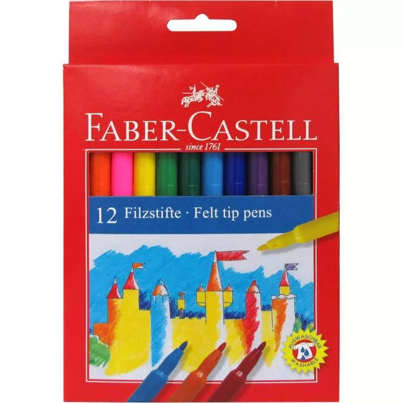 FLAMASTRY 12 KOLORÓW FABER CASTELL - Faber Castell