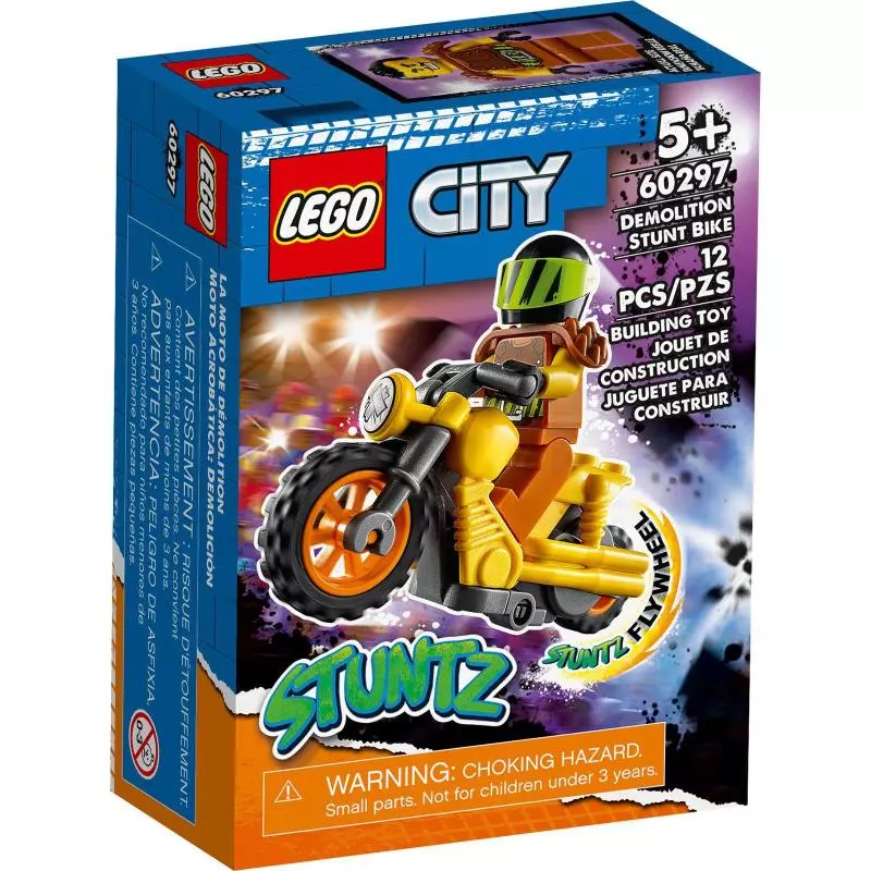 DEMOLKA NA MOTOCYKLU KASKADERSKIM LEGO CITY 60297 - Lego